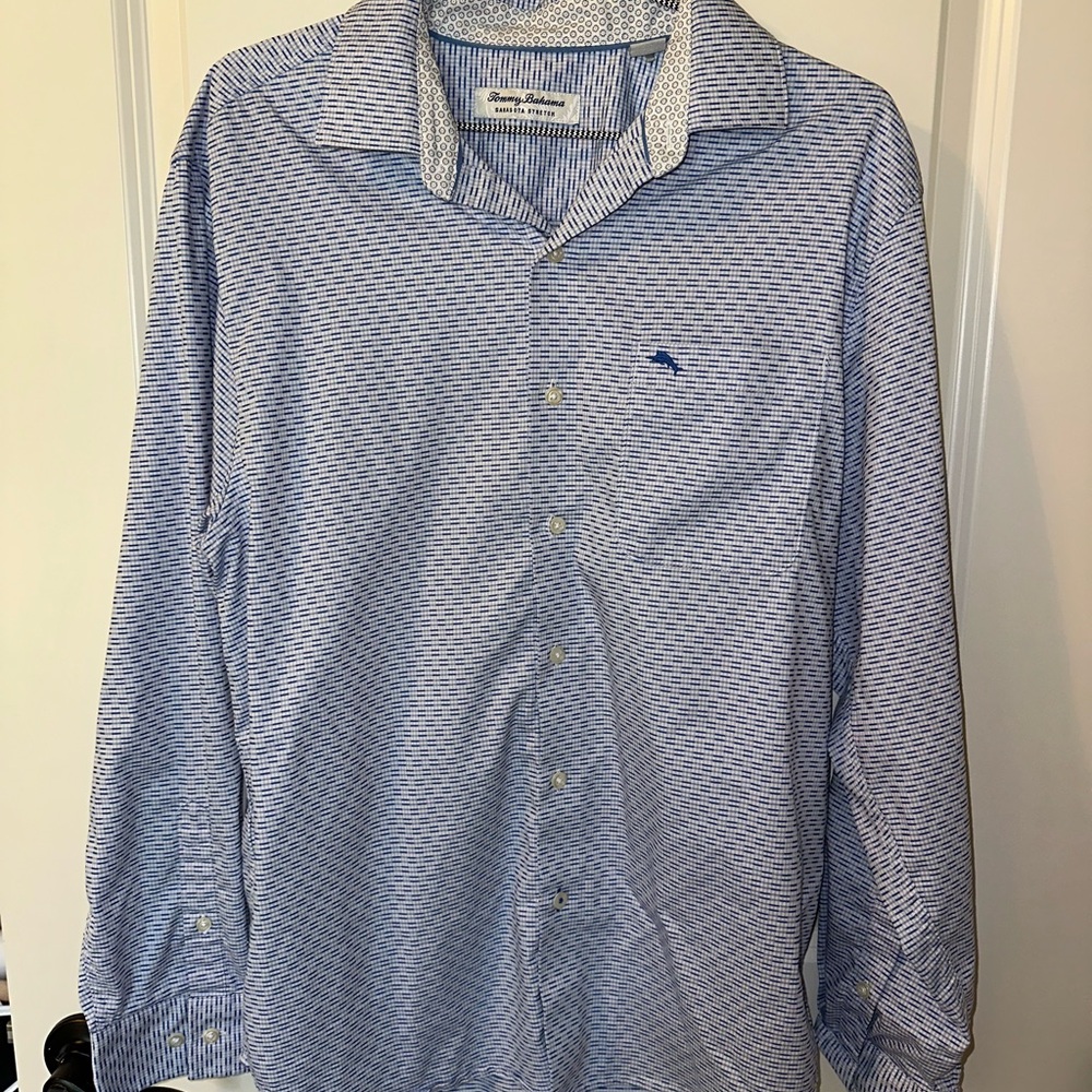 Tommy Bahama Blue Casual Button Down Shirt